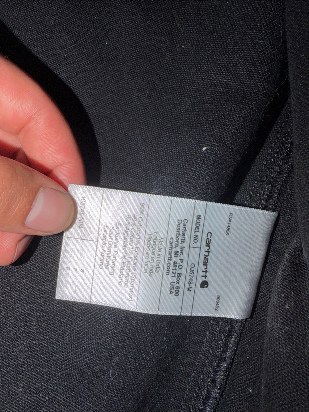 Carhartt Black Canvas Zip Jacket with Hood - Picture 7 of 7